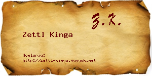 Zettl Kinga névjegykártya